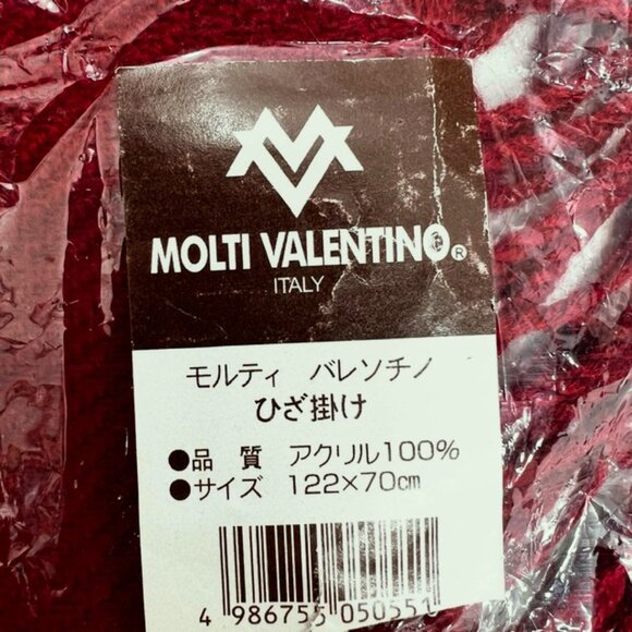 New in bag Molti Valentino Italy Scarf Men/Women 100% Wool 68"x28" red fringe(72 - Picture 4 of 9